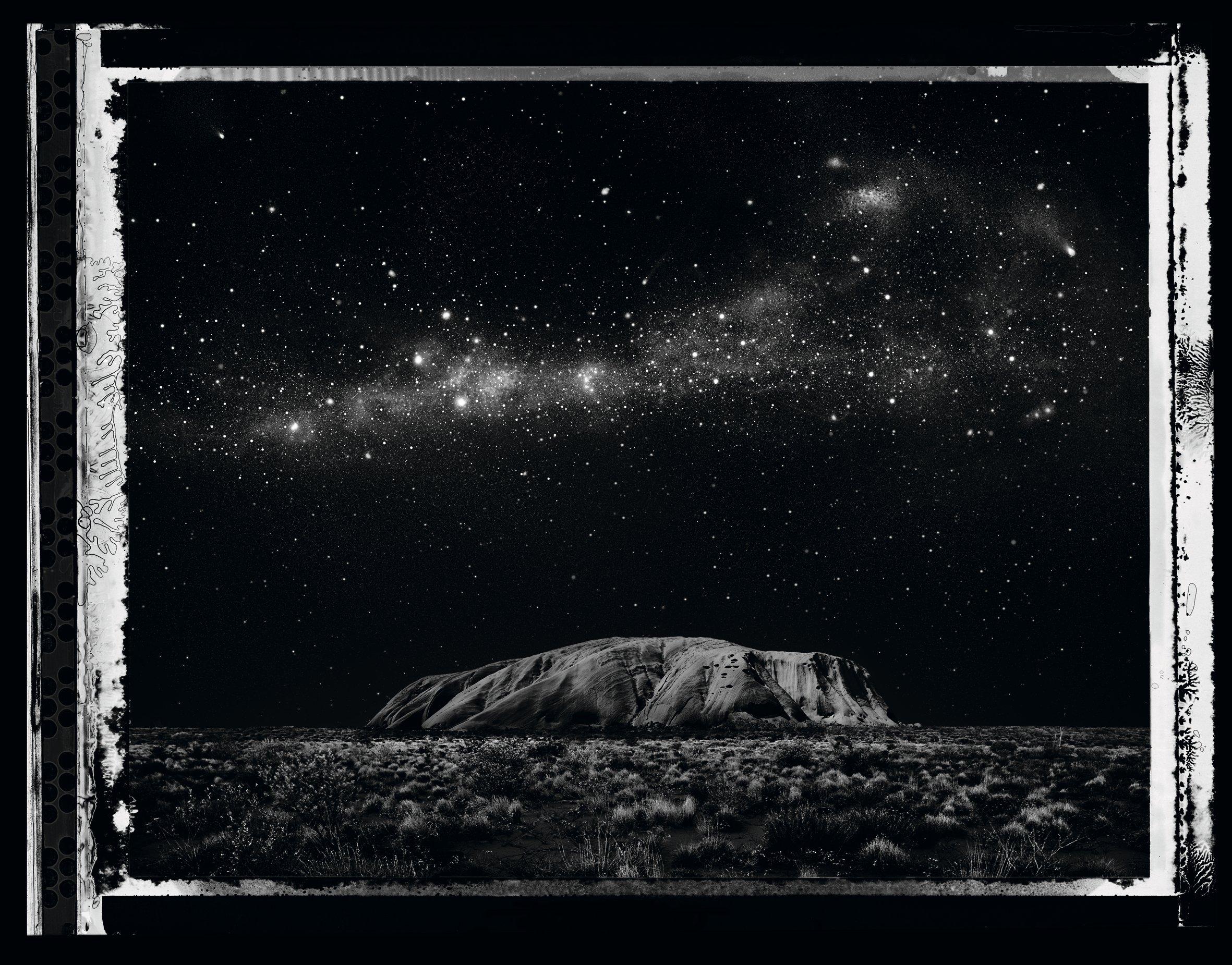 Uluru at night, artistic rendition