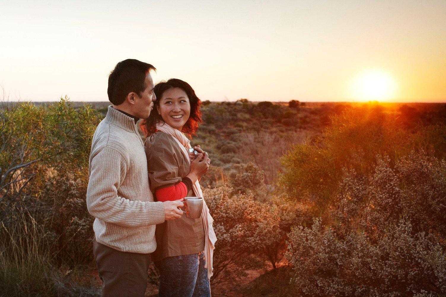 A couple enjoying Desert Awakenings at Sunrise