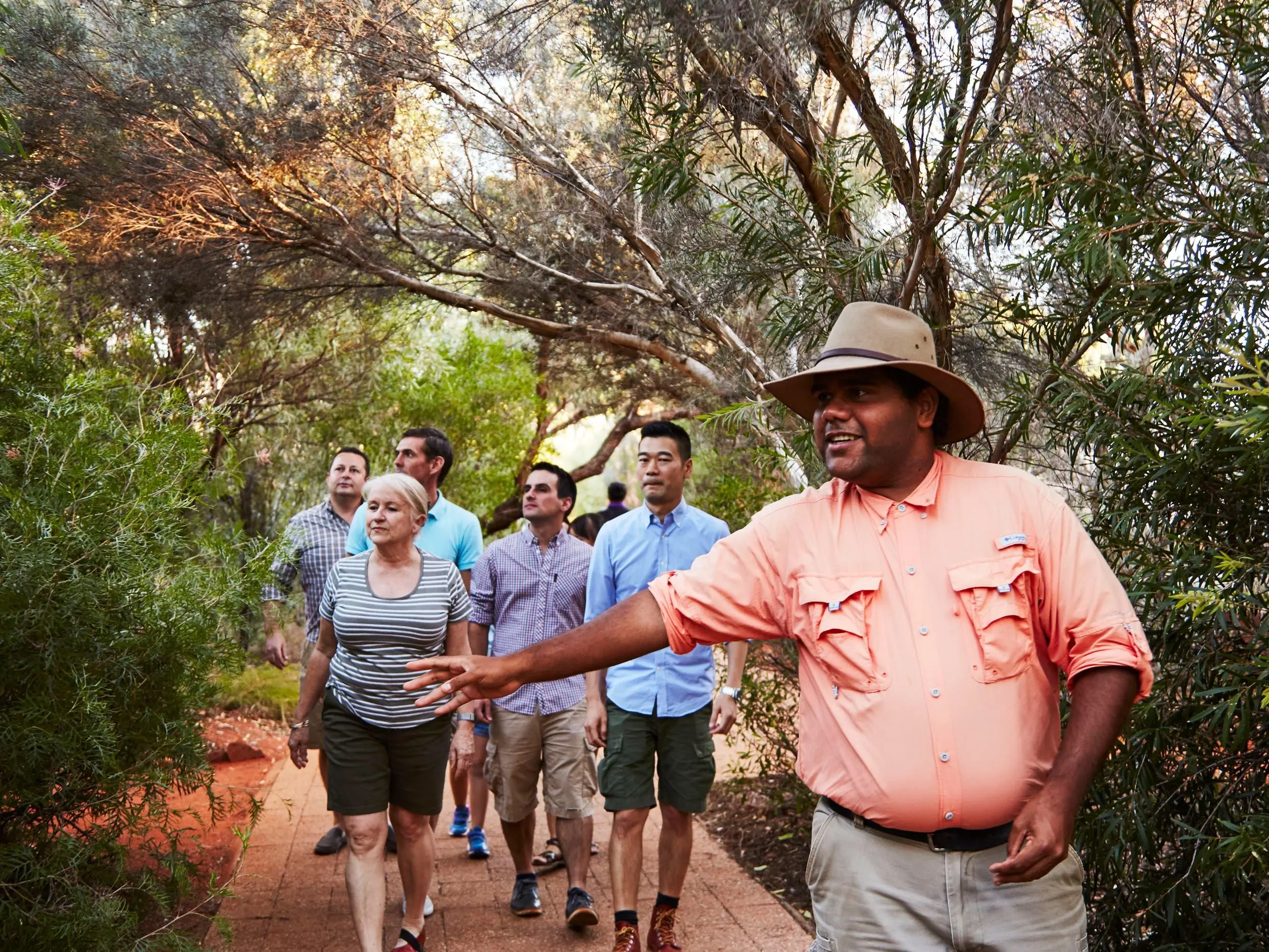 Tour Guide giving Garden Walk tour at Ayers Rock Resort
