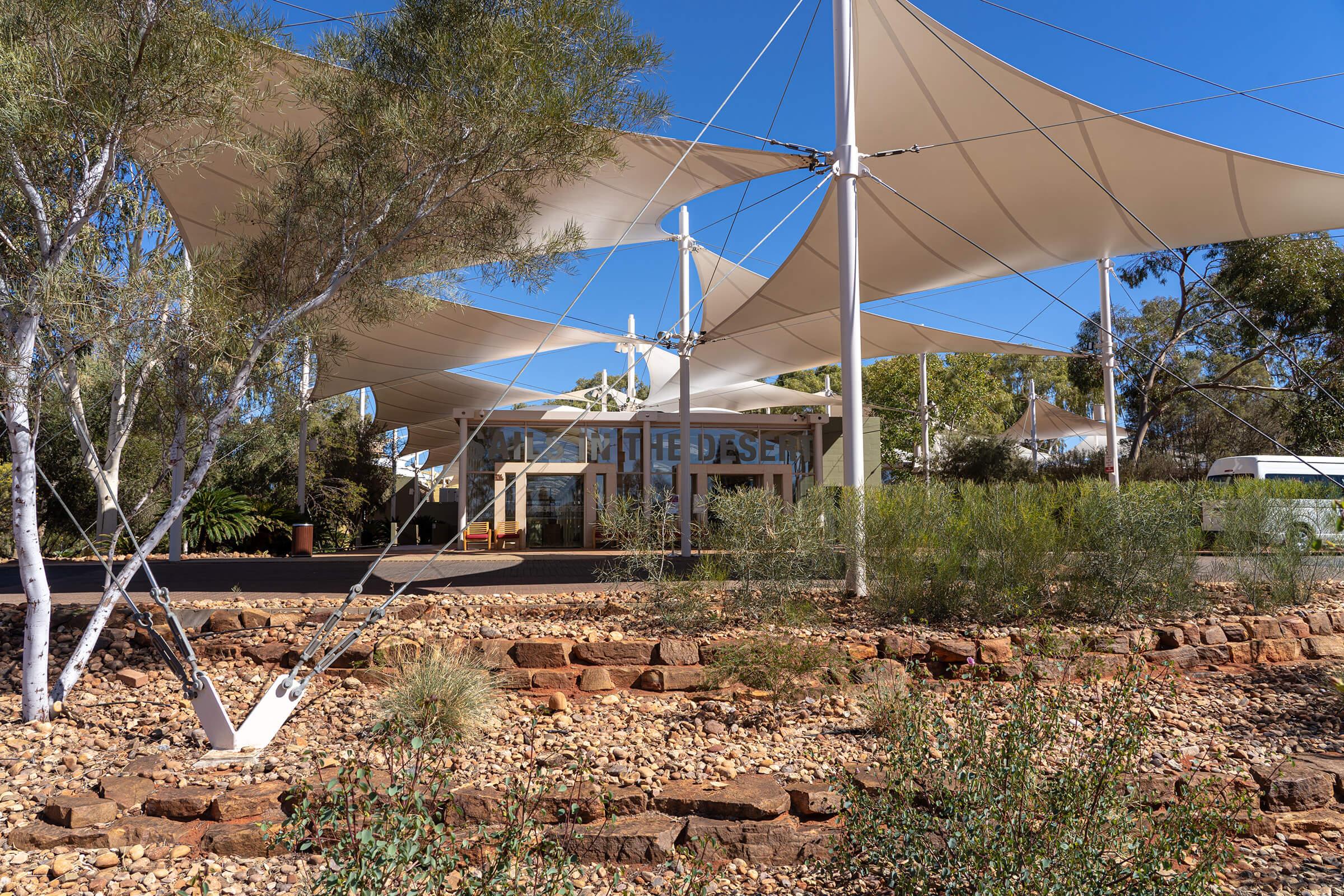 Sails in the Desert Exterior