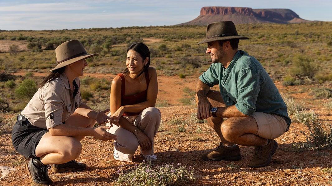 Guests on a guided tour of Mt Conner in the Northern Territory