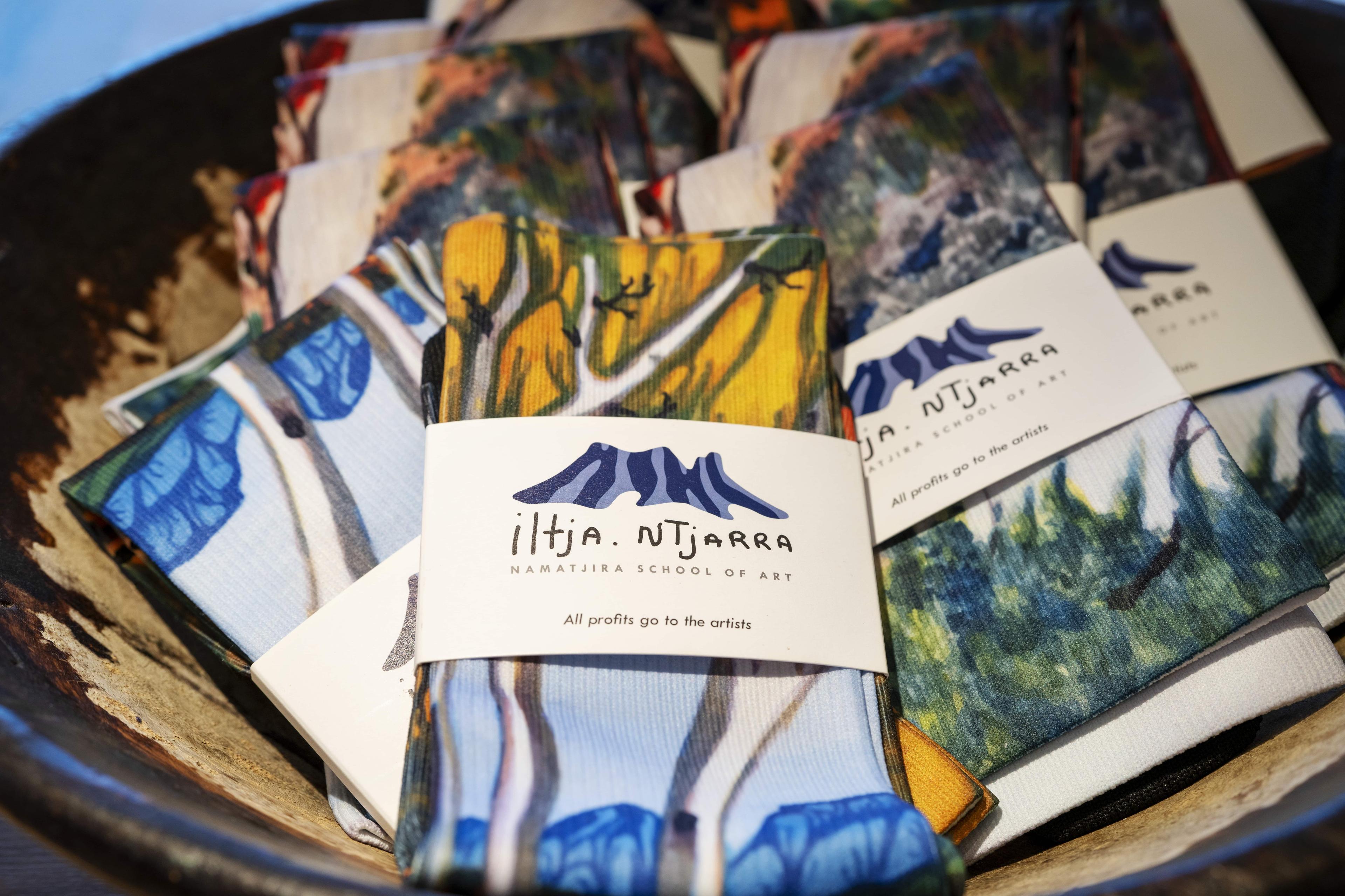 Close up shot of colourful scarves