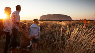 family by Ayers Rock