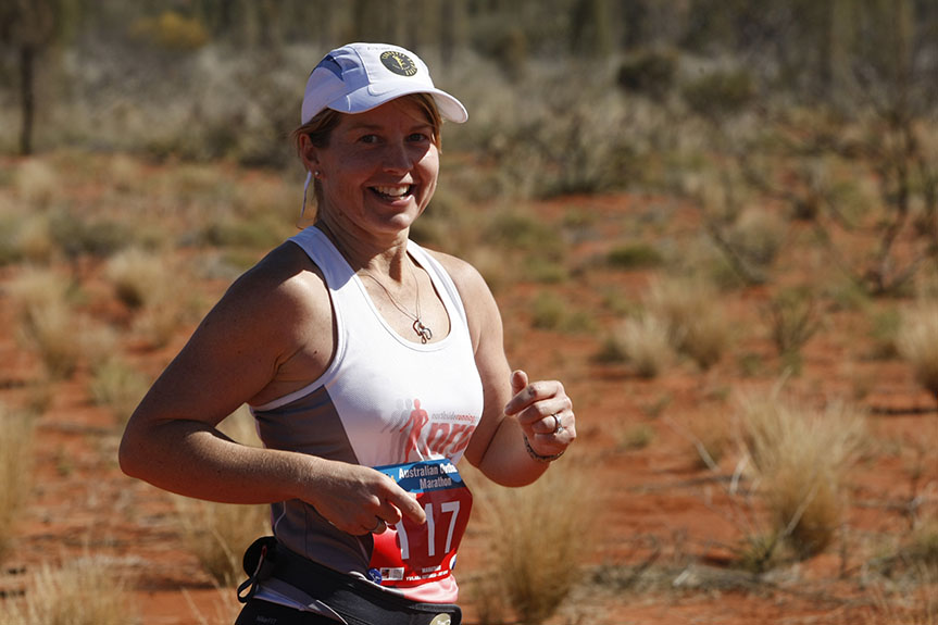 A Woman runs is the Australia Outback Marathon