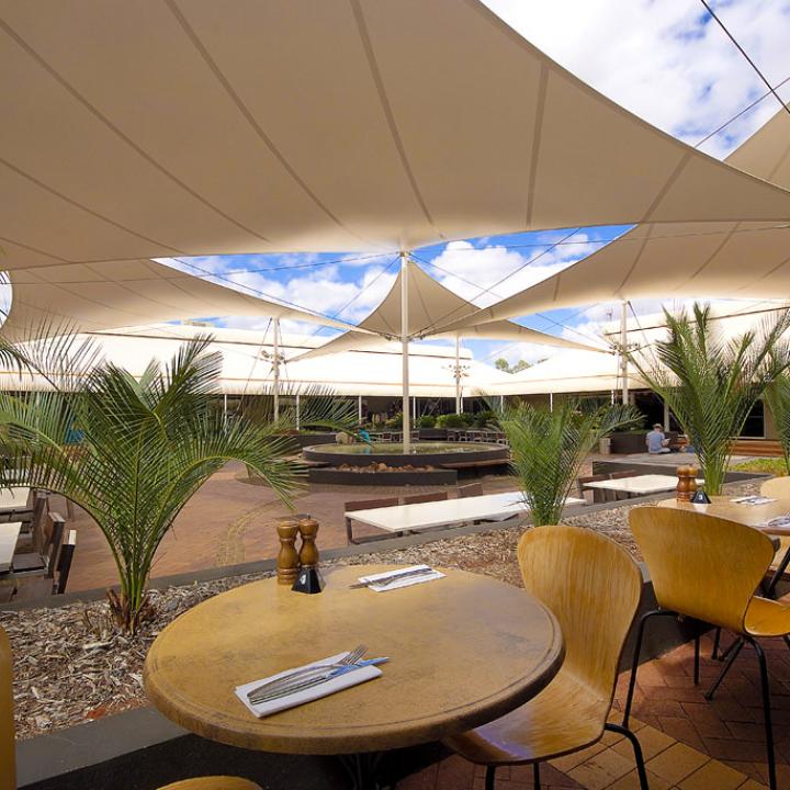 An outdoor dining area | Uluru Australia | Uluru Rockies | Mossmangor Indigenous Tourism