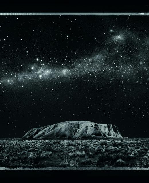 Uluru at night, artistic rendition
