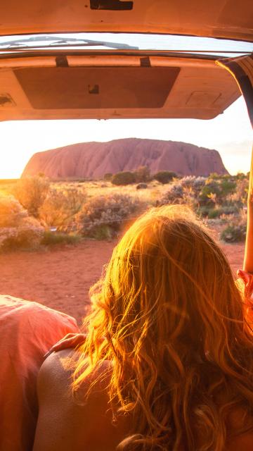 Uluru from a van