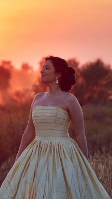 Woman in a dress in a field