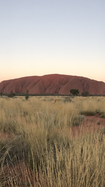 A wide-angle shot of Uluru
