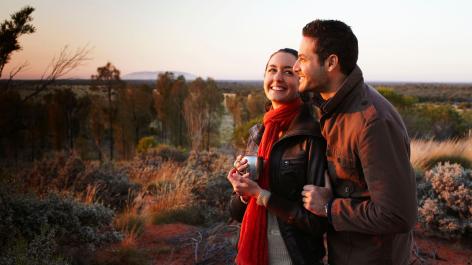 happy couple at Desert Awakenings at Ayers Rock Resort